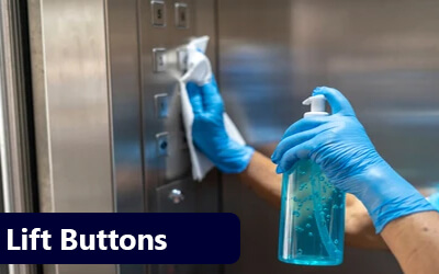 lift buttons anti microbial coating Bacti Barrier Sanitization